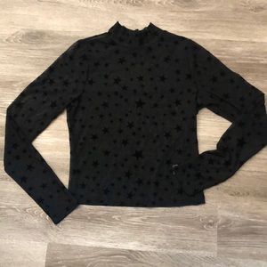 WILD FABLE MESH VELVET STAR TOP